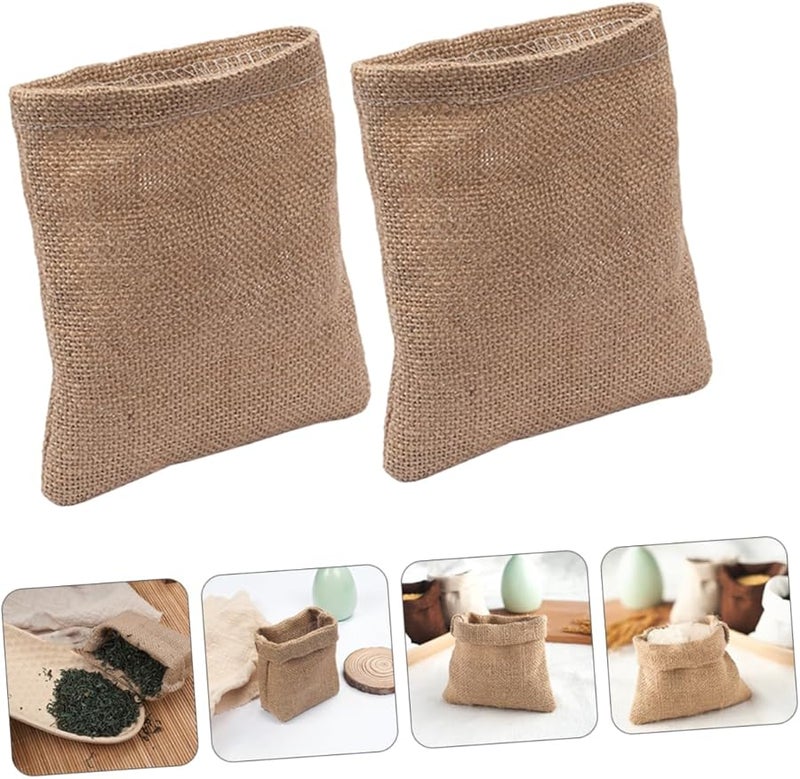 Premium Linen Storage Bags 2pcs Small Photography Props Multi Purpose Food Grain - Image 5